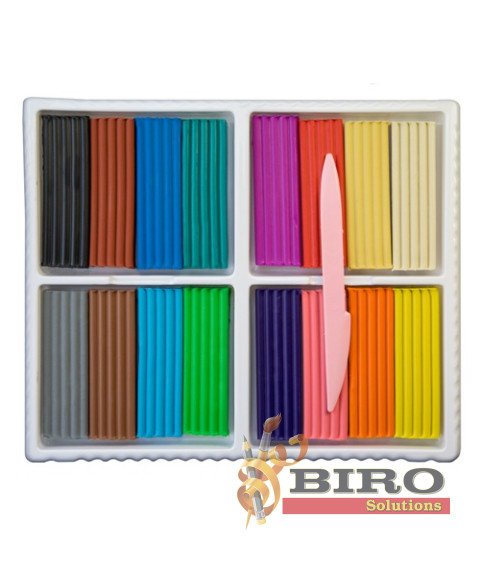 Pastă de modelat Klassika, 16 culori x 20 gr. + cutit